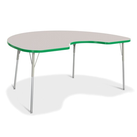Jonti-Craft Berries Kidney Activity Table, 48 in. x 72 in., A-height, Freckled Gray/Green/Gray 6423JCA119